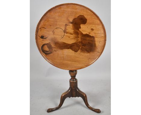 A 19th Century Mahogany Circular Dish Top Tripod Snap Top Table, 28cm diameter, for Restoration 