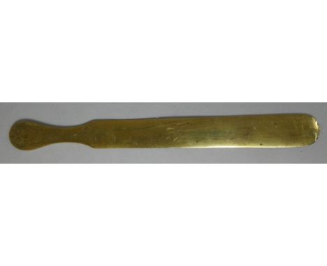 A Vintage Brass Page Turner, Engraved Handle, 30cm long 