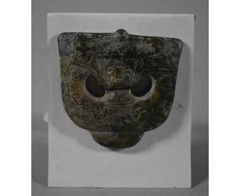 A Small Jade Pendant with Carved Decoration Depicting Tortoise, Probably Han Dynasty, 5cm high 
