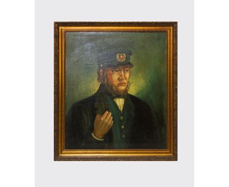 Continental School, early 20th century, portrait of a sea captain, oil on canvas. (Dimensions: 71cm X 59cm)