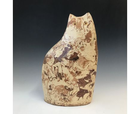 A Katie Horsman (1911-1998) glazed stoneware model of a seated cat. Height 31cm. Provenance: The vendor's father was a collea