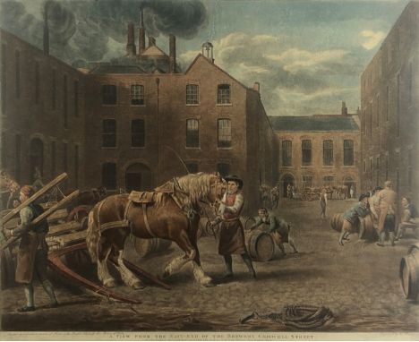 W. WARD, After G. Garrard A View from the East End of the Brewery, Chiswell Street Coloured lithograph 46 x 56.5cmCondition r