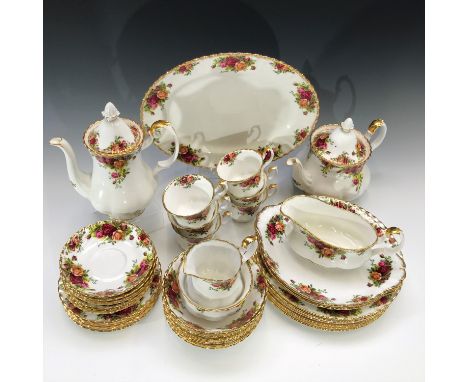 A Royal Albert 'Old Country Roses' dinner and tea service - six place settings plus extra pieces - comprising tea and coffee 