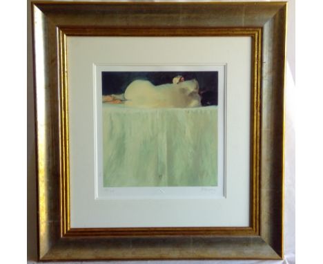 David COBLEY (b.1954) 'Pale Light' - Portrait of a Sleeping Nude Limited edition coloured lithograph Signed in pencil and num