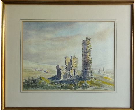 Derek WATSON (20th Century) Ruins of an Engine House Watercolour Signed 30 x 40cm