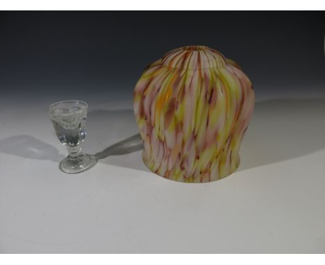 A late 19th/early 20th century 'Penny Lick' glass and an Art Deco period glass shade. Height 8.25cm and 15cm (2).