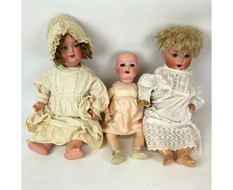 Poupée Reproduction Heubach - Fille Yeux Peints - 36 Cm - Tête Biscuit (NEUF)