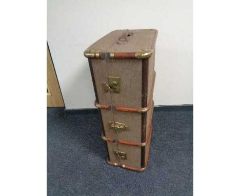A twentieth century bentwood bound travelling trunk 