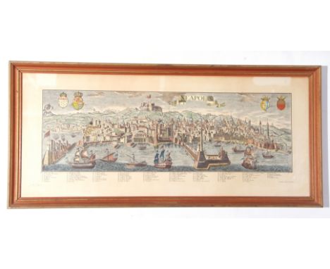 Reproduction coloured print – “Neapolis” (Naples), 37 x 88cm
