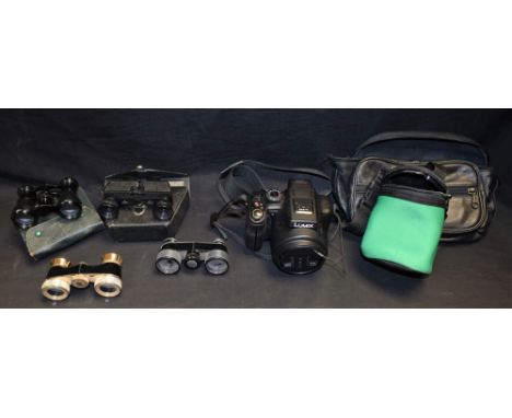 Cameras and Optical Equipment - a Lumix FZ48 digital camera; a pair of Jena opera glasses; others similar 