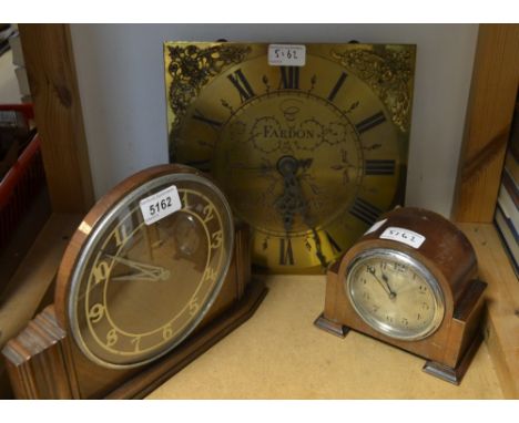 A Metamec electric mantel clock; a Walker and Hall mantel clock; a rectangular longcase face, Fardon, Deddington, now electri