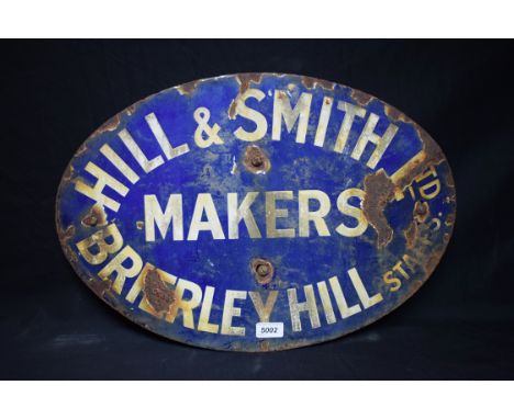 Hill and Smith Ltd, Brierley Hill, Staffordshire, oval enamel sign