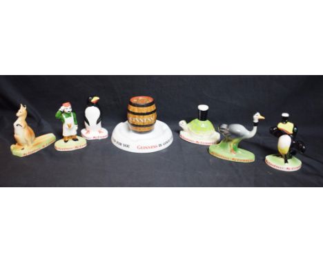 Advertising - Guinness ceramic models including Ostrich, Kangaroo, Tortoise, Penguin, etc, all marked Carlton Ware; a Guinnes