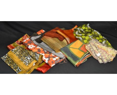 Textiles - 1960's fabric, Jasper Conran scarf, Lanvin 1950 scarf, Orla Kiely; etc
