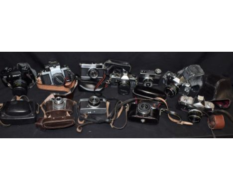 Photography - a Topcon Uni 35mm camera, others, Jhagee Dresden EXa II, Comet S, Asahi Pentax, Zenit 122, Yashica FX-D Quartz,