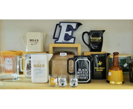 Advertising - ceramic bar jugs including Worthington E, Bells Scotch Whisky, Black Bottle Scotch Whisky, John Player Special,