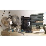 LOT: Asst. Office Supplies, Fans, etc.