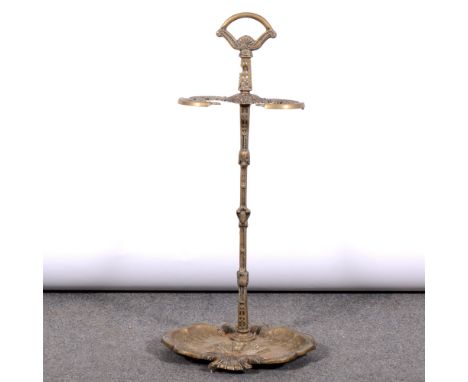 A cast brass stick stand, Victorian style, 72cm.