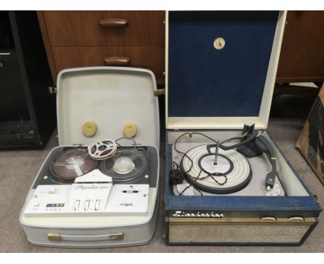 An Elizabethan record player and a reel to reel machine (2).