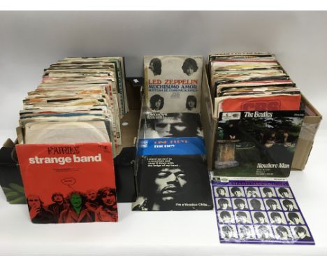 A collection of approx 250 7 inch singles and EPs by various artists including The Beatles, David Bowie, Led Zeppelin, Pink F