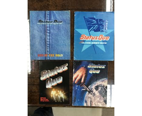 A collection of 'Status Quo' concert programmes for tours including 'You're in The Army Now' & 'End of The Road'. Includes ot