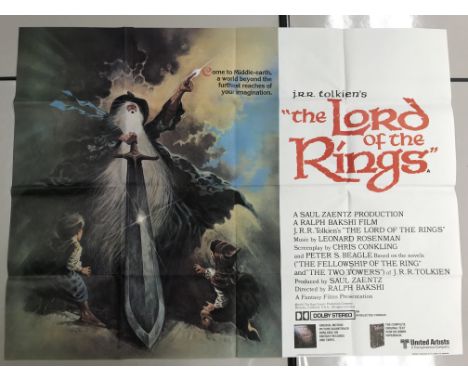 A collection of 3, original, late 1970's sci-fi/fantasy film UK quad posters for 'The Lord of The Rings', 'Battlestar Galacti