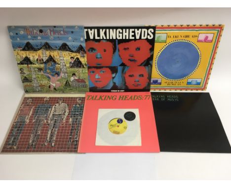 Six Talking Heads LPs including '77' with free 7 inch single, 'Remain In Light', 'Fear Of Music' and others.