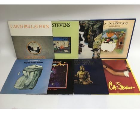 Eight Cat Stevens LPs inlcuding 'Tea For The Tillerman', 'Catch Bull At Four', 'Mona Bone Jakon' and others.