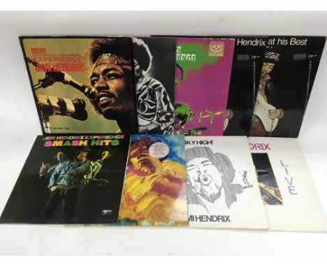 A collection of approx 30 Jimi Hendrix LPs including 'Crash Landing', 'Hendrix In The West', 'War Heroes' and others.