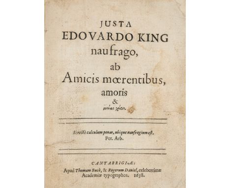 M[ilton] (J[ohn]). Lycidas [in] Justa Edouardo King naufrago, ab Amicis moerentibus, amoris &..., 2 parts in one, 1st edition