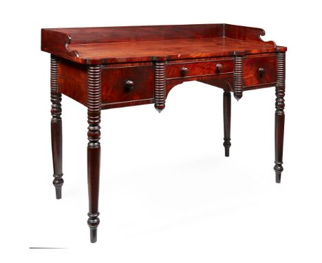 SCOTTISH VICTORIAN MAHOGANY WASHSTAND MID-19TH CENTURY the galleried back and sides over a shaped rectangular top, above a ce