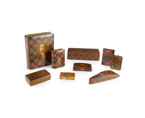 GROUP OF TARTANWARE 19TH CENTURY to include THE LYRIC GEMS OF SCOTLAND, John Cameron, Glasgow, 1856, with McDuff tartan board