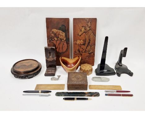 Vintage fountain pen, agate paper holder, treen items&nbsp;and other collectables&nbsp;