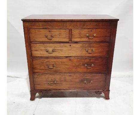 Georgian mahogany chest of two short over three long graduated drawers, on scrolled bracket feet&nbsp; 122 x 120 x 55cms&nbsp