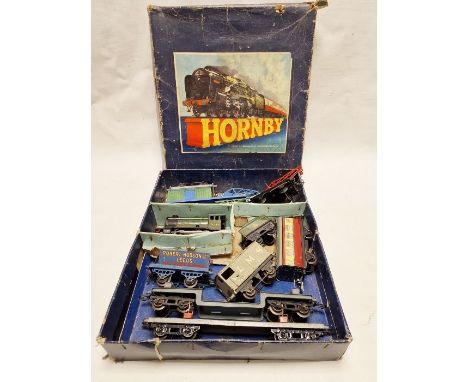 Hornby '0' gauge loco 50153, various cranes and wagons&nbsp;in Hornby box&nbsp;