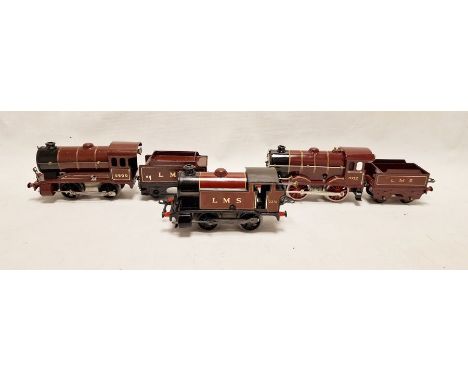 Hornby clockwork 'O' gauge LMS 0-4-0 tank locomotive 5600 with 4 wheel tender together with a Hornby clockwork 'O' gauge 0-4-