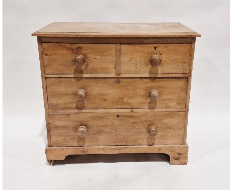 Pine chest&nbsp;of two short and two long drawers, on bracket feet, 78 h. x 81cm wide x 43 cmsCondition ReportHandles screw o