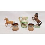 Pair of Royal Doulton salt glazed stoneware waisted cylindrical vases, circa 1900, impressed