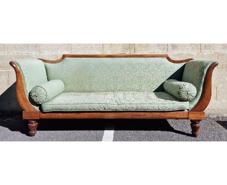 William IV rosewood framed sofa in green floral upholstery, 220cm wide approx.&nbsp;Condition ReportH. 91 x W. 220 x D. 67cm