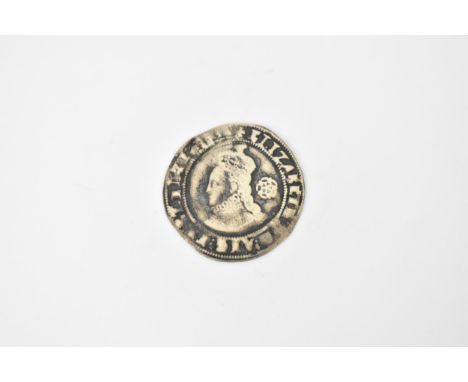 Kingdom of England - Elizabeth I (1558 -1603) sixpence dated 1575, crowned portrait of Queen Elizabeth 1, left, with rose beh