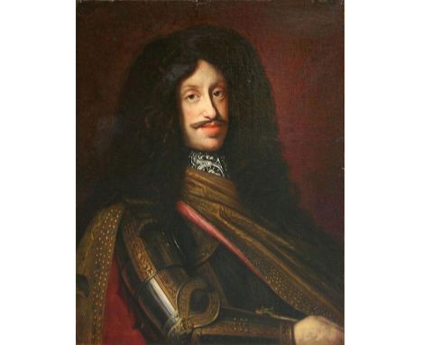Benjamin Von Block (1631-1690), oil on canvas, portrait of the Holy Roman Emperor Leopold I 1640-1705 in armour, 76x63.5cm 