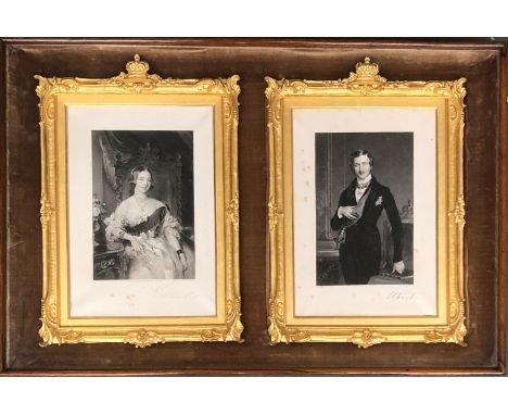 A pair of signed royal presentation portraits of Queen Victoria and Prince Albert, after W.C Ross ARA and engraved by F. Baco