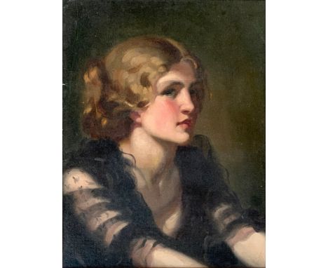 Early 20th century, portrait of a lady, oil on artists board, 43x32.5cm 