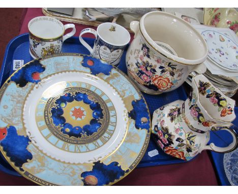 Worcester Millennium Plate, 31cm diameter, Masons 'Mandarin' jug and jardiniere, etc:- One Tray 