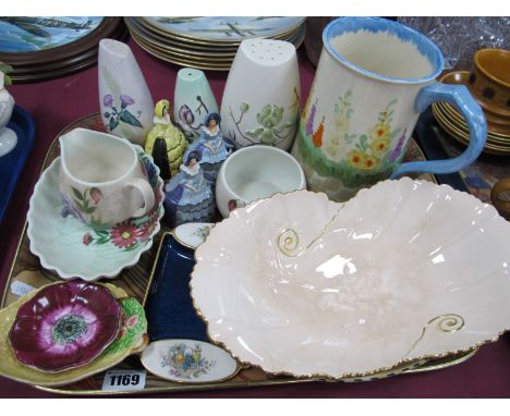 Carlton Ware Crinoline Lady Condiment Pots, dishes, Hancock's Ivory mug, Radford, etc:- One Tray