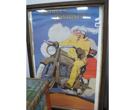 A Harley Davidson Poster, after H J Van Piggelen, approximately 68 x 41cm
