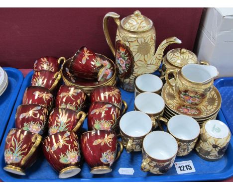 A Noritake Coffee Service, of fifteen pieces including coffee pot, twelve Carlton Ware coffee cups and twelve saucers with Dr