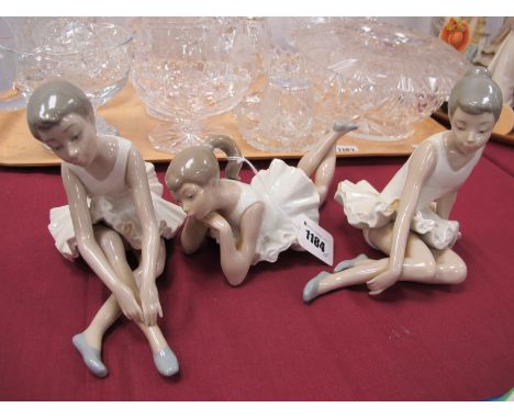 A Nao Figurine of a Ballerina, together with two others similar. (3)