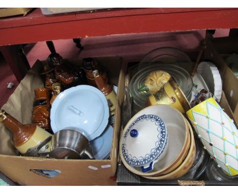 Wade Whisky Bells, P &amp; K storage jars, Pyrex, other kitchen ware:- Two Boxes.
