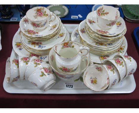 Floral Tea Service, circa 1900, thirty-eight pieces.